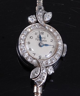 Lot 2514 - A 9ct white gold lady's Girard Peregaux...