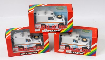Lot 1624 - Britains group of 3 No. 9610 Police Land Rover...