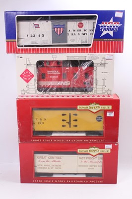 Lot 162 - Four G scale wagons: Bachmann item no. 93224...