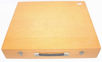 Lot 115 - Two light oak stained & polished boxes with...