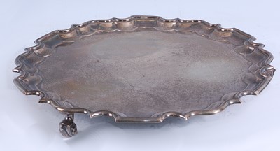 Lot 2133 - A Walker & Hall silver salver, having a raised...