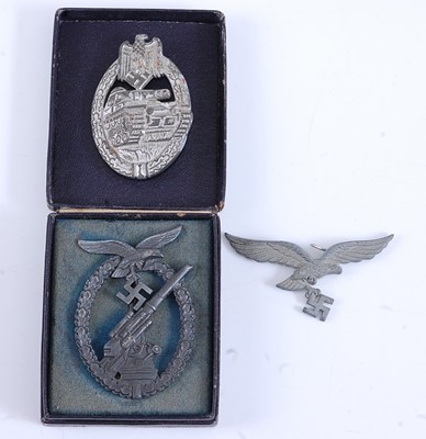 Lot 231 - A German Anti-Aircraft Artillery War badge,...