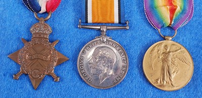 Lot 272 - A WW I 1914-15 Star, British War and Victory...
