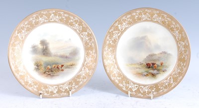 Lot 2080 - A pair of 1919 Royal Worcester porcelain...