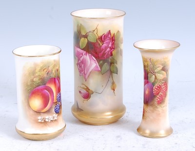 Lot 2077 - A 1908 Royal Worcester porcelain vase, of...