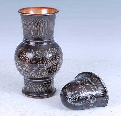 Lot 4 - A circa 1954 Royal Doulton Lambeth brown slip...