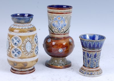 Lot 15 - An 1879 Doulton Lambeth stoneware vase,...