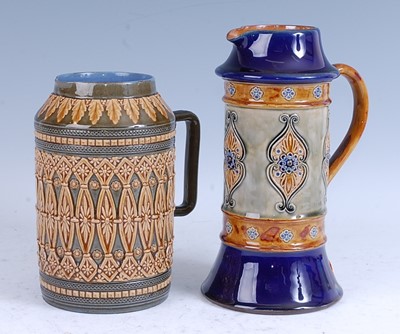 Lot 20 - An 1882 Doulton Lambeth stoneware jug, relief...