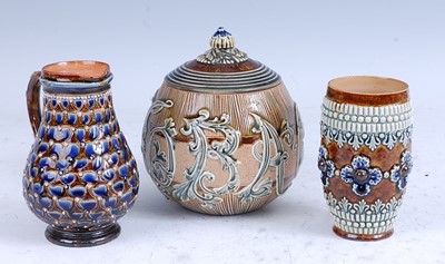 Lot 24 - An 1879 Doulton Lambeth stoneware jug, of...