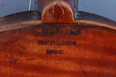 Lot 1006 - An English violin, having a one piece maple...