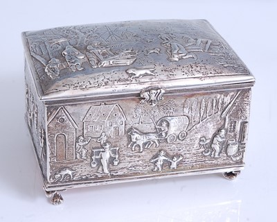 Lot 2130 - A late 19th century Continental silver box, of...
