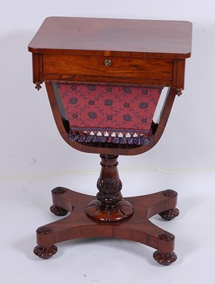 Lot 2477 - A William IV rosewood pedestal needlework...
