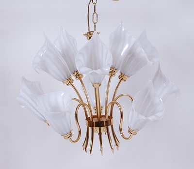 Lot 617 - A 1980s Italian Murano glass and gilt brass...
