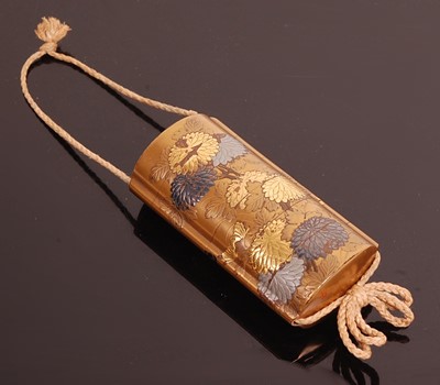 Lot 2329 - A late Edo period Japanese five-case gold...