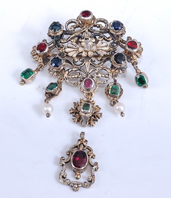 Lot 2197 - An early 19th century yellow metal stomacher...