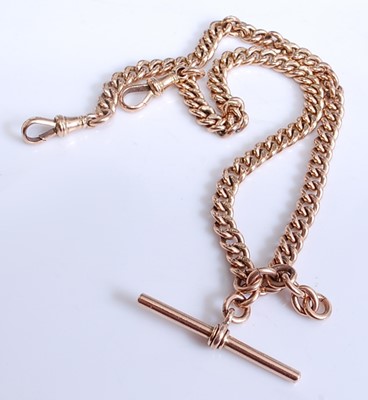 Lot 2234 - A 9ct yellow gold Albert curblink chain,...