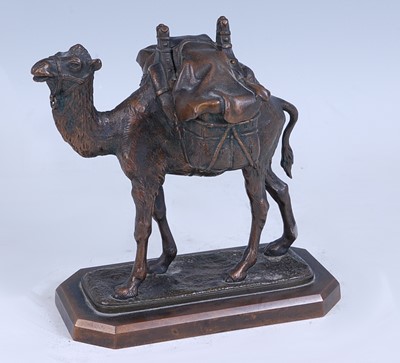 Lot 340 - A circa 1900 Austrian bronze standing camel...