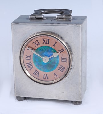 Lot 309 - An Art Nouveau Tudric pewter bedside clock,...