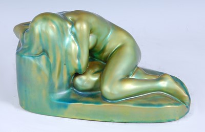 Lot 140 - Zsolnay Pecs - a 1930s lustre ceramic figure...