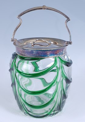Lot 282 - An Art Nouveau heavy glass and silver plated...