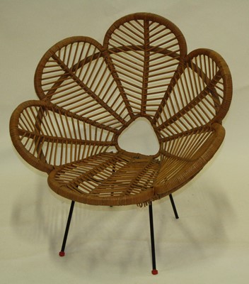 Lot 590 - A mid-20th century wicker 'Petal' nursing...