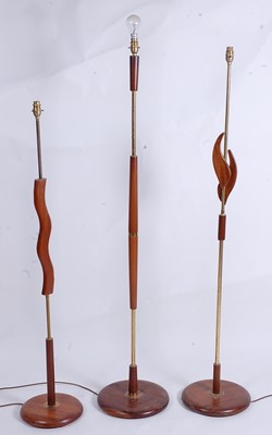 Lot 584 - Three similar 1970s Danish teak and brass...