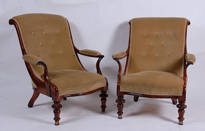 Lot 2463 - A pair of early Victorian rosewood framed...