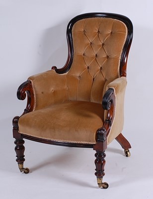 Lot 2482 - An early Victorian rosewood framed spoonback...