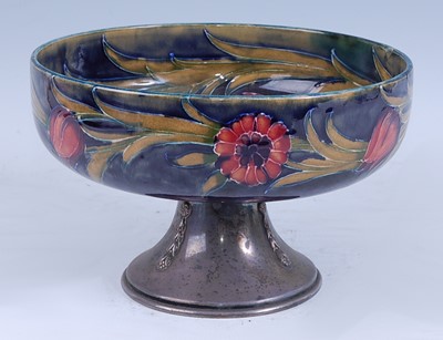 Lot 76 - A Moorcroft Spanish pattern pottery pedestal...