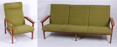 Lot 580 - Guy Rogers - a 1960s teak framed two-piece...
