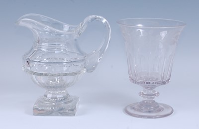 Lot 2100 - A mid 19th century glass pedestal celery vase,...