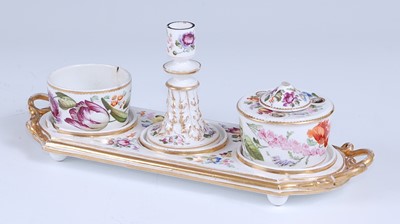 Lot 2073 - A circa 1825 Bloor Derby porcelain desk stand,...