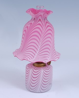 Lot 2099 - A circa 1885 Nailsea type Verre Moire pink and...