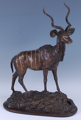 Lot 355 - Robert Leggat (b.1963) - Standing Kudu, bronze...
