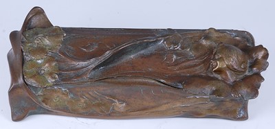 Lot 288 - A French Art Nouveau patinated spelter table...