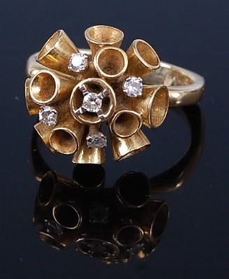 Lot 272 - A 1970s 18 carat gold and diamond point set...