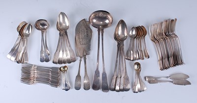 Lot 2116 - An extensive silver part cutlery suite in the...