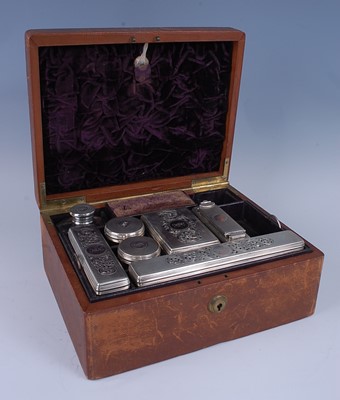 Lot 2115 - A William IV gents leather bound travelling...