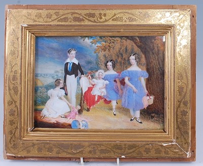 Lot 2275 - A circa 1830 English school group portrait of...