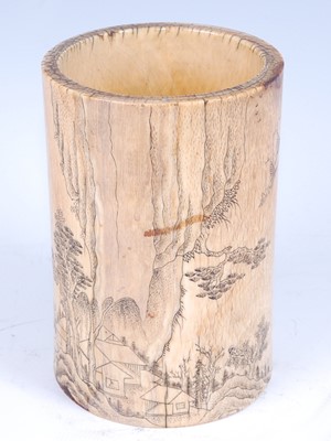 Lot 2324 - A 19th century Chinese Canton export tusk...