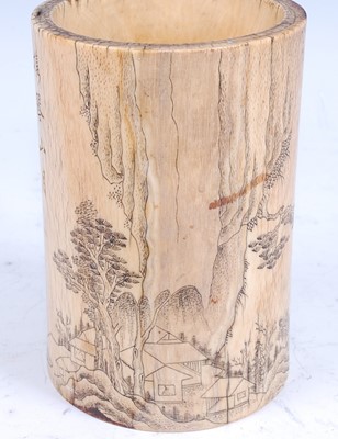 Lot 2324 - A 19th century Chinese Canton export tusk...