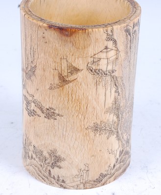 Lot 2324 - A 19th century Chinese Canton export tusk...