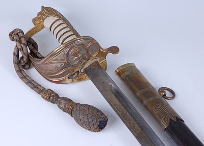 Lot 39 - A George VI 1827 pattern Naval Officers sword,...