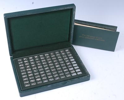 Lot 2186 - The 100 Greatest Cars Silver Miniature...