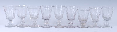 Lot 1046 - A matched set of nine late Georgian glass...