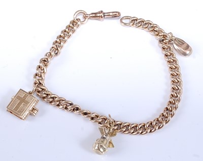 Lot 2554 - A 9ct yellow gold rounded curblink bracelet,...