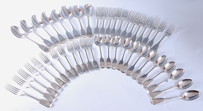 Lot 1073 - A 19th century silver cutlery suite in the...