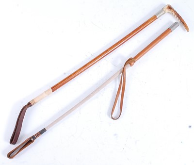 Lot 338 - A 20th century riding crop, having a malacca...
