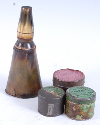 Lot 329 - An early 19th century horn powder flask,...