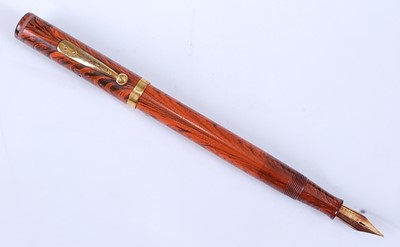Lot 73 - A Waterman's Ideal No.7 Red Ripple fountain...
